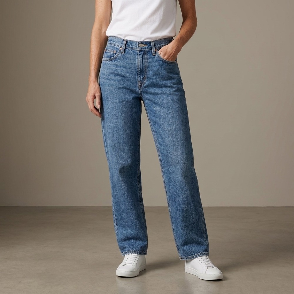 LEVI'S Women Baggy Dad Jeans 25 Blue Denim 90s Aesthetic